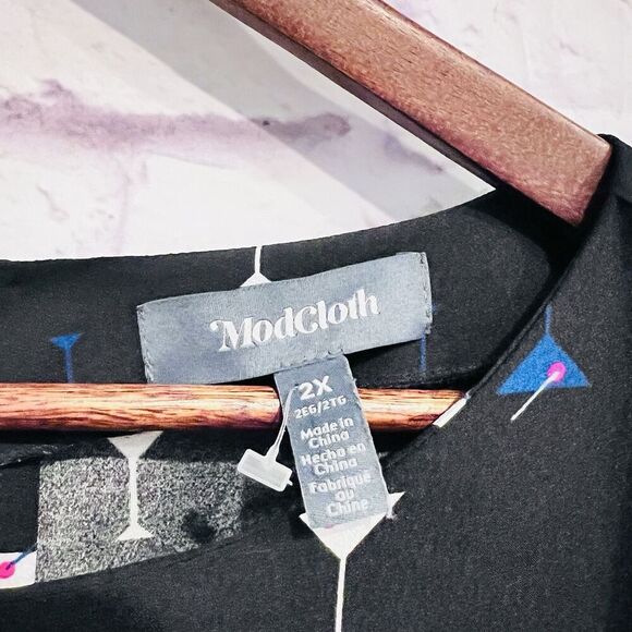 Modcloth Just A Little Something Dress Plus Size 2X Belted Shift Retro New - Picture 4 of 11